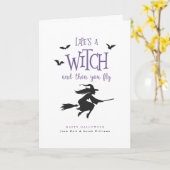 Das Leben ist eine Hexe und dann fliegt man. Karte (Gelbe Blume)