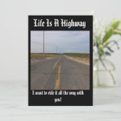 Das Leben ist eine Karte, die auf der Autobahn ind (Stehend Vorderseite)