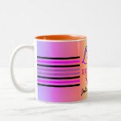 Das Leben ist eine perfekte romantische Botschaft Zweifarbige Tasse (Links)