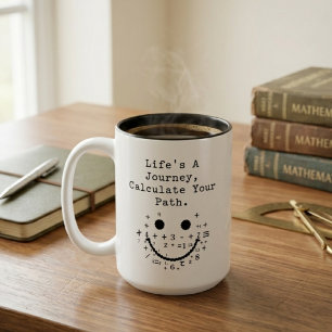 Das Leben ist eine Reise, berechne deinen Weg, Mat Zweifarbige Tasse