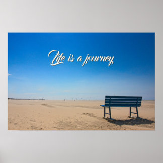 Das Leben ist eine Reise blauen Himmel Sandstrand Poster
