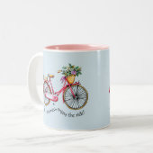 Das Leben ist eine Reise, genießen die Fahrt - Zweifarbige Tasse (Vorderseite Links)