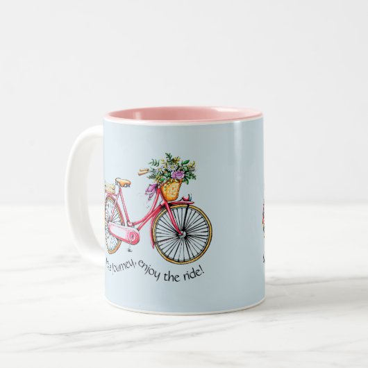 Das Leben ist eine Reise, genießen die Fahrt - Zweifarbige Tasse (Vorderseite Links)