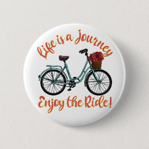 Das Leben ist eine Reise Genießen Sie das Fahrrad Button
