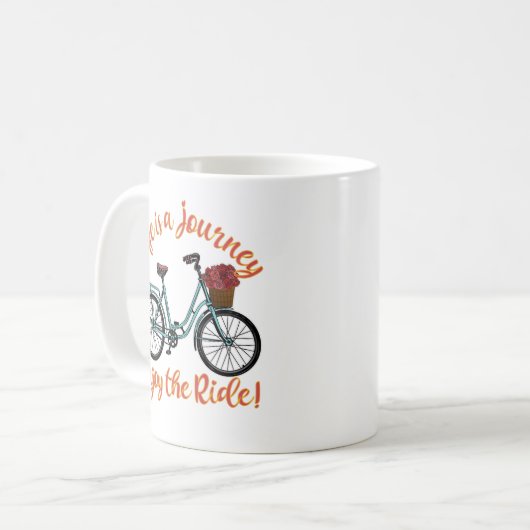 Das Leben ist eine Reise Genießen Sie das Fahrrad Kaffeetasse (Vorderseite Links)