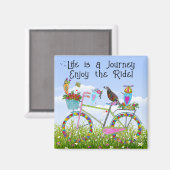 Das Leben ist eine Reise Genießen Sie das Fahrrad  Magnet (Vorderseite/Rückseite)