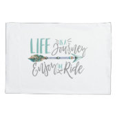 Das Leben ist eine Reise Genießen Sie den Rad Boho Kissenbezug (Rückseite-Links)