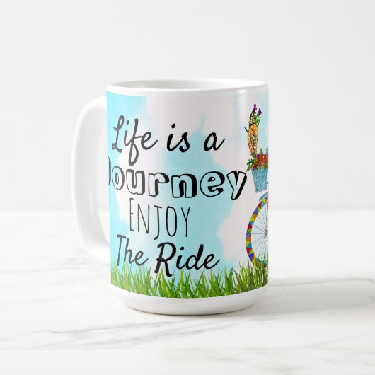 Das Leben ist eine Reise Genießen Sie die Tasse de (Vorderseite Links)