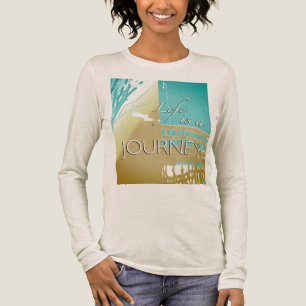 "Das Leben ist eine Reise" in Tan Aquamarin Yellow Tri-Blend Shirt
