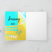 "Das Leben ist eine Reise ins Leben" Aqua, gelb Karte (Innenseite)