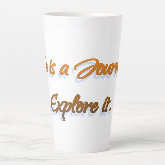 Das Leben ist eine Reise Milchtasse (Vorderseite)