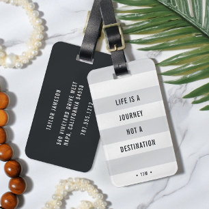 Das Leben ist eine Reise   Mit Monogramm Reiseange Gepäckanhänger
