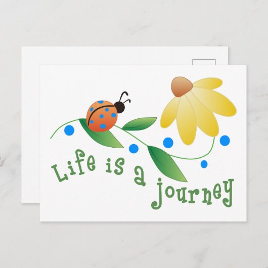 Das Leben ist eine Reise Postkarte (Vorne/Hinten)