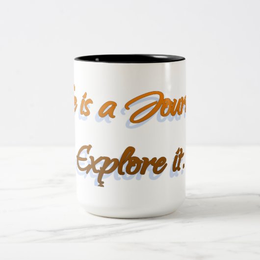 Das Leben ist eine Reise Zweifarbige Tasse (Mittel)