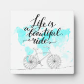 Das Leben ist eine schöne blaue Reise Fotoplatte (Vorderseite)