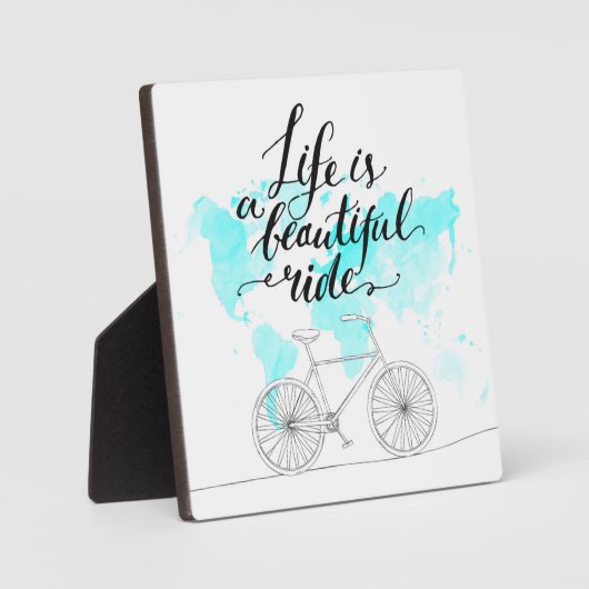 Das Leben ist eine schöne blaue Reise Fotoplatte (Vorderseite)