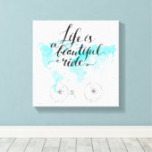 Das Leben ist eine schöne blaue Reise Leinwanddruck (Insitu (Holzboden))