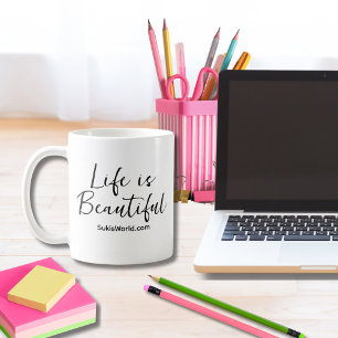 Das Leben ist eine schöne Blog-Markenwebsite Kaffeetasse