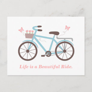 Das Leben ist eine schöne Fahrradtour Zitat Postkarte