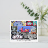 Das Leben ist eine schöne Fahrt auf einem Roller! Postkarte (Stehend Vorderseite)