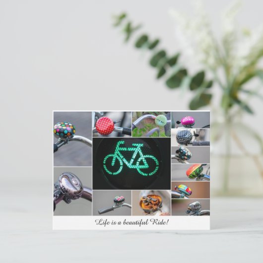 Das Leben ist eine schöne Fahrt mit dem Fahrrad! Postkarte (Stehend Vorderseite)