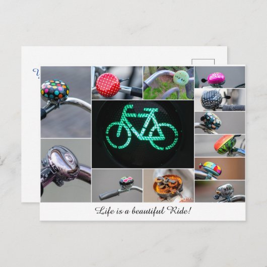 Das Leben ist eine schöne Fahrt mit dem Fahrrad! Postkarte (Vorne/Hinten)