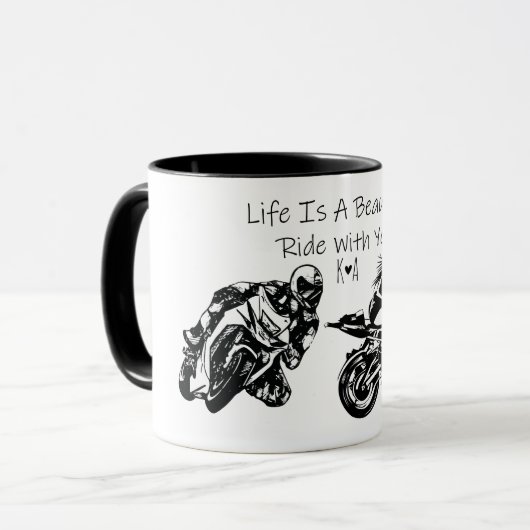 Das Leben ist eine schöne Fahrt mit dir, Personali Tasse (Vorderseite Links)