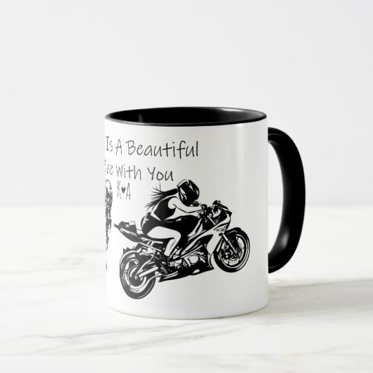 Das Leben ist eine schöne Fahrt mit dir, Personali Tasse (VorderseiteRechts)