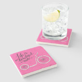 Das Leben ist eine schöne Fahrt pink Steinuntersetzer (Seitenansicht)