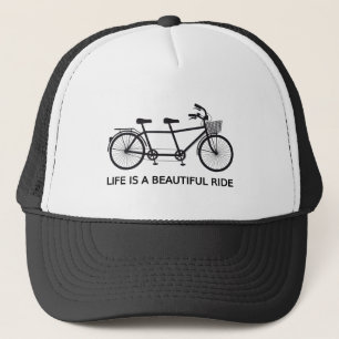 Das Leben ist eine schöne Fahrt, Tandemfahrrad Truckerkappe