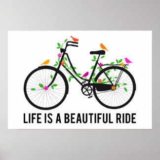 Das Leben ist eine schöne Fahrt, Vintages Fahrrad Poster