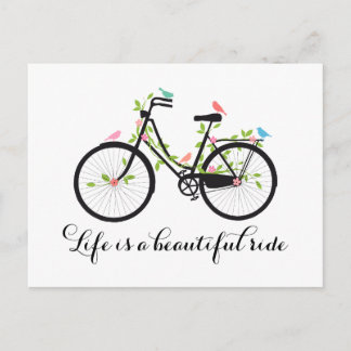 Das Leben ist eine schöne Fahrt, Vintages Fahrrad Postkarte