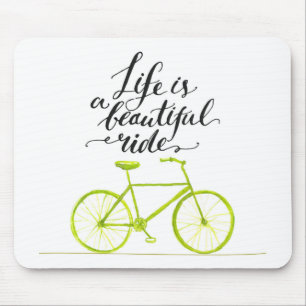 Das Leben ist eine schöne Reise Limegrün Mousepad