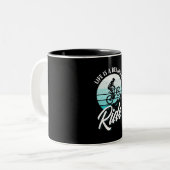 Das Leben ist eine schöne Reise Zweifarbige Tasse (Vorderseite Links)