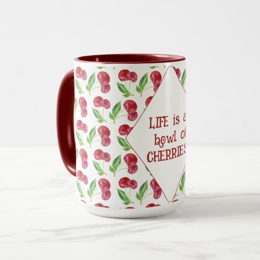 Das Leben ist eine Schüssel Kirschen Tasse (Vorderseite Links)