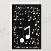 Das Leben ist eine Song-Stationery Briefpapier (Vorne/Hinten)