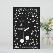 Das Leben ist eine Song-Stationery Briefpapier (Stehend Vorderseite)