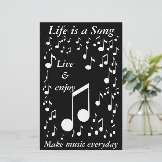 Das Leben ist eine Song-Stationery Briefpapier (Stehend Vorderseite)