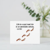 Das Leben ist eine Soul-Reise in einem unzuverläss Postkarte (Stehend Vorderseite)