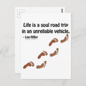 Das Leben ist eine Soul-Reise in einem unzuverläss Postkarte (Vorne/Hinten)