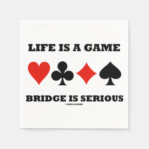 Das Leben ist eine Spiel-Brücke ist ernst (vier Serviette