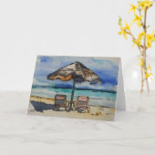 Das Leben ist eine Strand-leere Karte (Gelbe Blume)