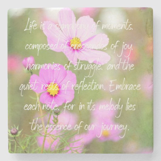 Das Leben ist eine Symphonie von Momenten Steinuntersetzer (Vorderseite)