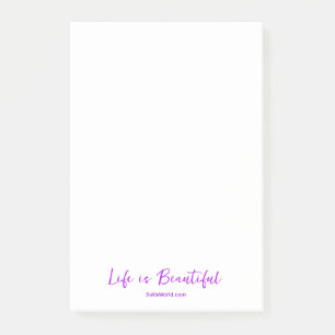 Das Leben ist eine wunderschöne Lila Blog Brand We Post-it Klebezettel