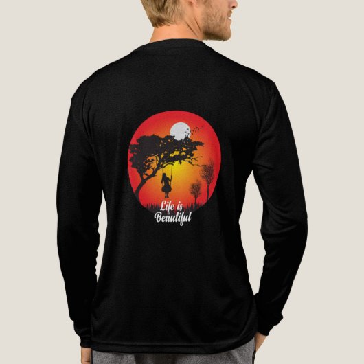 Das Leben ist eine wunderschöne Sonnenuntergangsar Tri-Blend Shirt (Rückseite)
