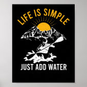 Das Leben ist einfach, nur Wasser Kayak Whitewater Poster (Vorne)