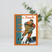 Das Leben ist einfach zu essen Sleep Play Hockey P Postkarte (Stehend Vorderseite)
