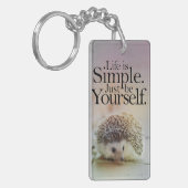Das Leben ist einfacher niedlicher Schlüsselanhänger (Vorderseite links)