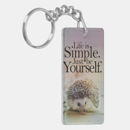 Das Leben ist einfacher niedlicher Schlüsselanhänger (Vorderseite links)