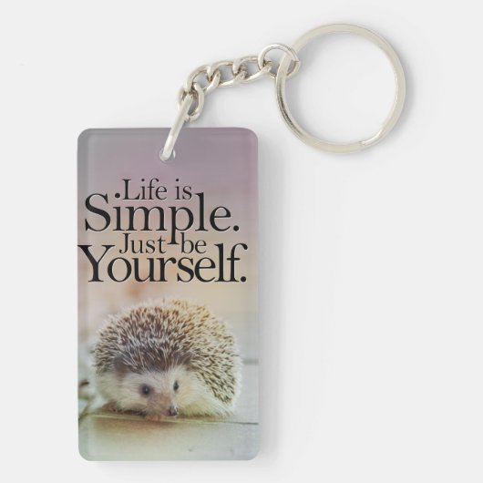 Das Leben ist einfacher niedlicher Schlüsselanhänger (Rückseite)